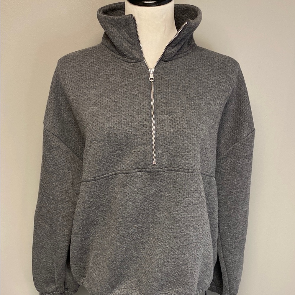 J. Crew Gray Half-Zip Sweatshirt - Picture 3 of 6